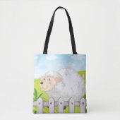 Lächelnde Schafe in sonniger Landschaft Tasche (Vorderseite)