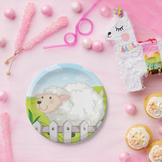 Lächelnde Schafe Pappteller (Party)
