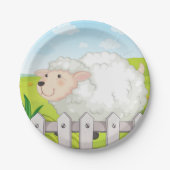 Lächelnde Schafe Pappteller (Vorderseite)