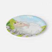 Lächelnde Schafe Pappteller (Schrägansicht)