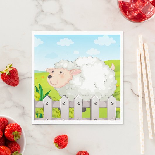 Lächelnde Schafe Serviette