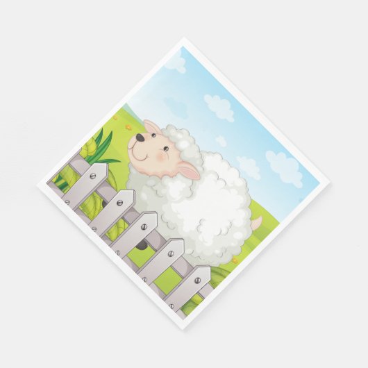 Lächelnde Schafe Serviette (Ecke)