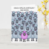 Lächelnde Schafskarte Karte (Gelbe Blume)