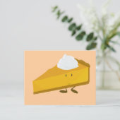 Lächelnde Scheibe Kürbiskuchen Postkarte (Stehend Vorderseite)