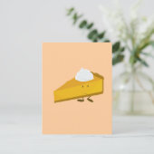 Lächelnde Scheibe Kürbiskuchen Postkarte (Stehend Vorderseite)