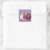 Lächelnde Schnecke Quadratischer Aufkleber (Tasche)