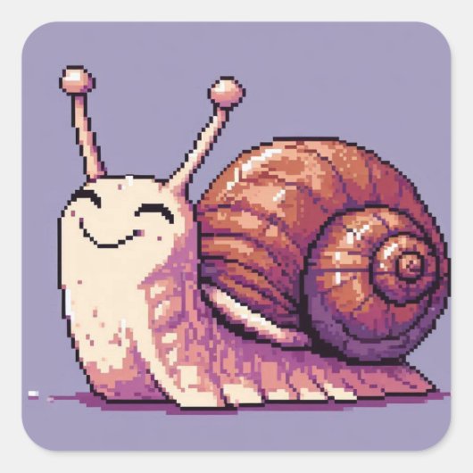 Lächelnde Schnecke Quadratischer Aufkleber (Vorderseite)