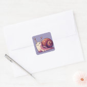 Lächelnde Schnecke Quadratischer Aufkleber (Umschlag)
