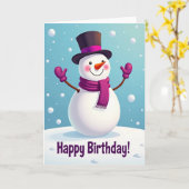 Lächelnde Schneebirthdaycard Karte (Gelbe Blume)