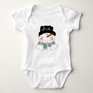 Lächelnde Schneemann-T-Shirts und Geschenke Baby Strampler