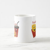 Lächelnde schnelle Feinschmecker-Freunde Kaffeetasse (Mittel)