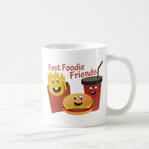 Lächelnde schnelle Feinschmecker-Freunde Kaffeetasse