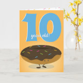 Lächelnde Schokolade Mattiert Donut Sprinkle Gebur Karte (Gelbe Blume)