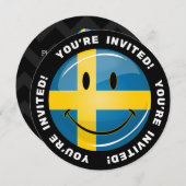 Lächelnde schwedische Flagge Einladung (Vorne/Hinten)