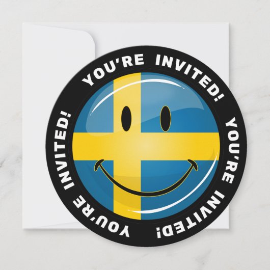 Lächelnde schwedische Flagge Einladung (Vorderseite)
