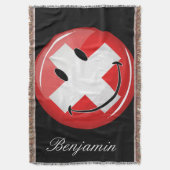 Lächelnde Schweizer Flagge Decke (Vorderseite Vertikal)