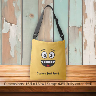 Lächelnde Seite mit Open Mouth Crossbody Bag Tragetaschen Mit Langen Trägern