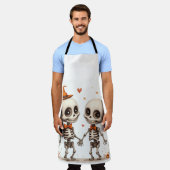Lächelnde Skelette Schürze (Getragen)