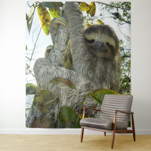 Lächelnde Sloth Tapestry Wandteppich (Beispiel)