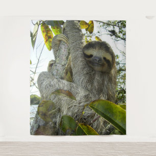 Lächelnde Sloth Tapestry Wandteppich