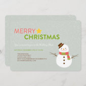 Lächelnde Snowman Holiday Party Einladungen (Vorne/Hinten)