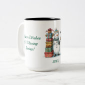 Lächelnde Snowman Holiday Tasse - Original Cartoon (Vorderseite Links)