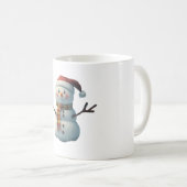 Lächelnde Snowman-Tasse, Weihnachtsgeschenk Kaffeetasse (VorderseiteRechts)