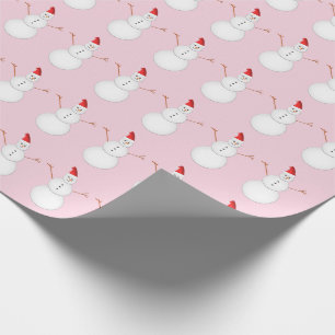 Lächelnde Snowmen, die Weihnachtsmannmützen trag Geschenkpapier