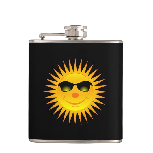 Lächelnde Sommersonne Flachmann (Vorderseite)