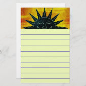 Lächelnde Sonne Briefpapier (Vorne/Hinten)