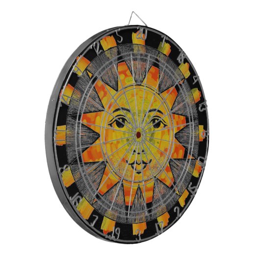 Lächelnde Sonne Dartscheibe (Vorderseite Links)