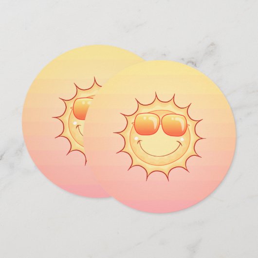 Lächelnde Sonne Einladung (Vorne/Hinten)