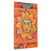Lächelnde Sonne, Fairytale Fantasy Art, orange gel Klemmbrett (Rechts)