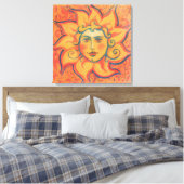 Lächelnde Sonne, Fairytale Fantasy Art, orange gel Leinwanddruck (Insitu (Schlafzimmer))