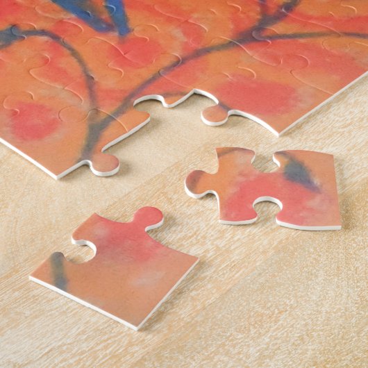 Lächelnde Sonne, Fairytale Fantasy Art, orange gel Puzzle (Seite)