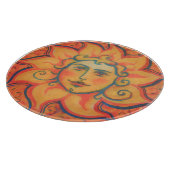 Lächelnde Sonne, Fairytale Fantasy Art, orange gel Schneidebrett (Ecke)