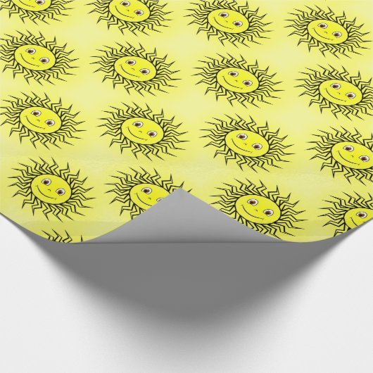 Lächelnde Sonne Geschenkpapier (Ecke)