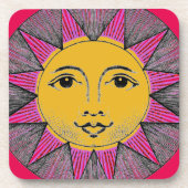 Lächelnde Sonne Getränkeuntersetzer (Vorderseite)