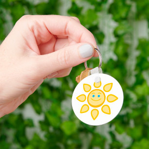 Lächelnde Sonne Glücklicher Sonnenschein Schlüsselanhänger