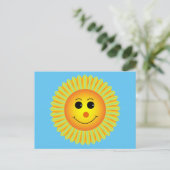 Lächelnde Sonne Gute Besserung Postkarte (Stehend Vorderseite)