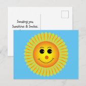 Lächelnde Sonne Gute Besserung Postkarte (Vorne/Hinten)