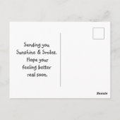 Lächelnde Sonne Gute Besserung Postkarte (Rückseite)