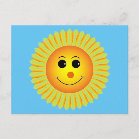 Lächelnde Sonne Gute Besserung Postkarte (Vorderseite)