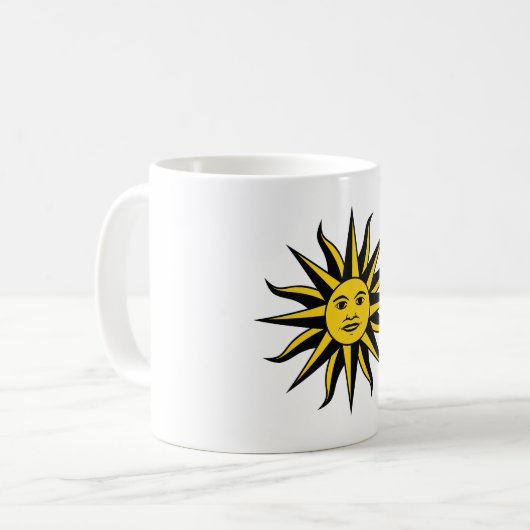 Lächelnde Sonne Kaffeetasse (Vorderseite Links)