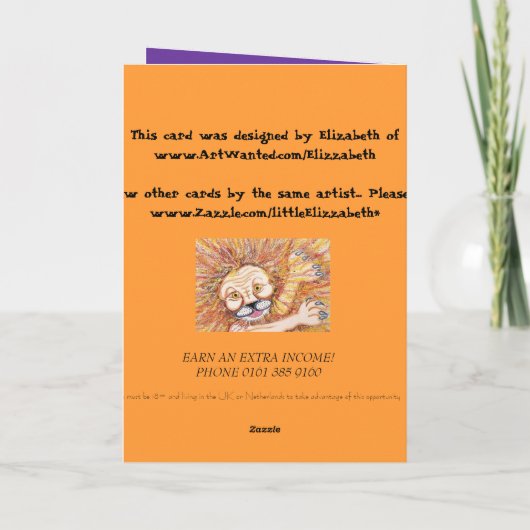 lächelnde Sonne Karte (Rückseite)