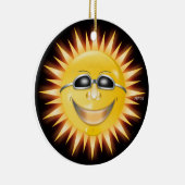 Lächelnde Sonne Keramik Ornament (Rechts)