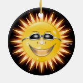 Lächelnde Sonne Keramik Ornament (Hinten)