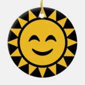 Lächelnde Sonne Keramik Ornament (Hinten)