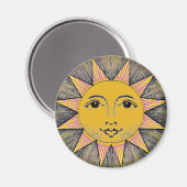 Lächelnde Sonne Magnet (Vorderseite/Rückseite)