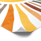 Lächelnde Sonne mit lebendigen Strahlen Poster (Ecke)